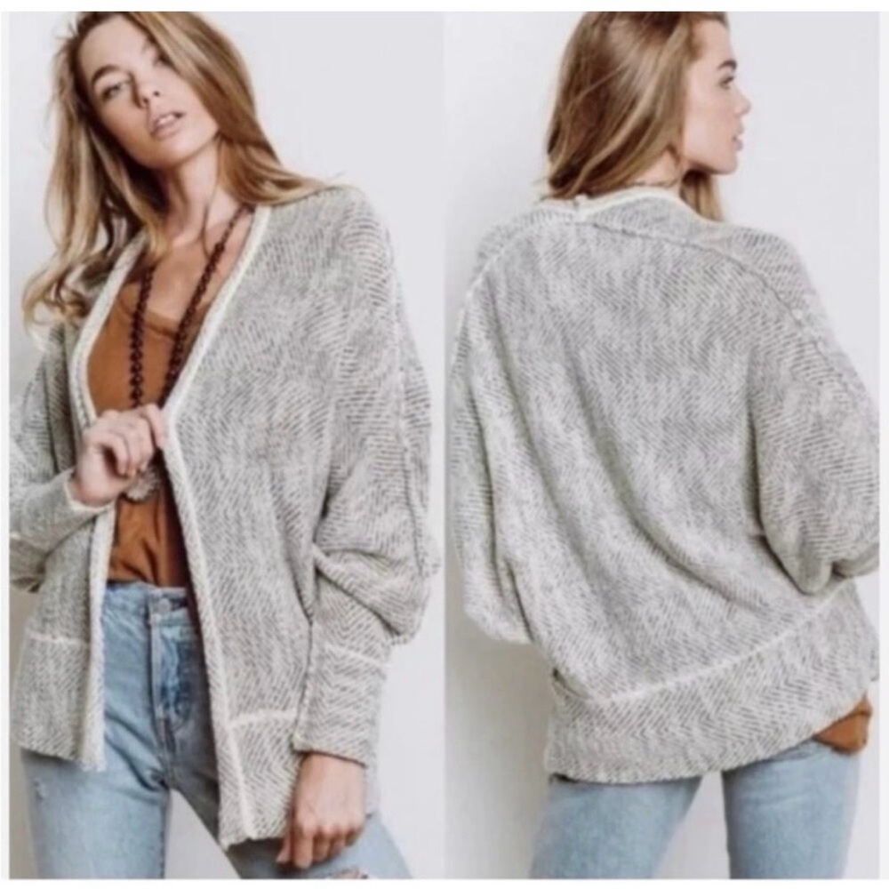 Free People Motions Batwing Gray Cardigan Sweater Size XS